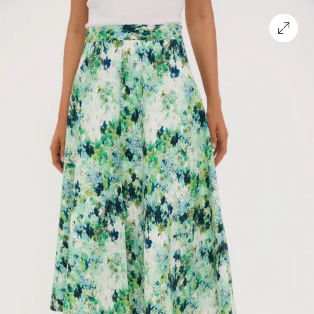 NWT Tuckernuck Water Lilies Cotton Seersucker Andrea Circle Skirt SZ S